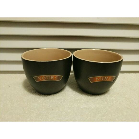 Baileys Irish Cream Yours and Mine Set of 2 Bowls Dessert Cups No Handle Mugs - Picture 1 of 5